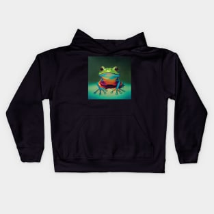 Colourful Tree Frog Art Kids Hoodie